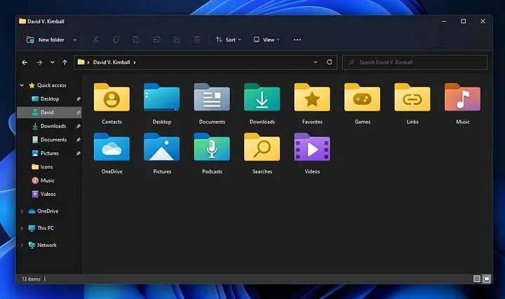 File Explorer in Window 11.