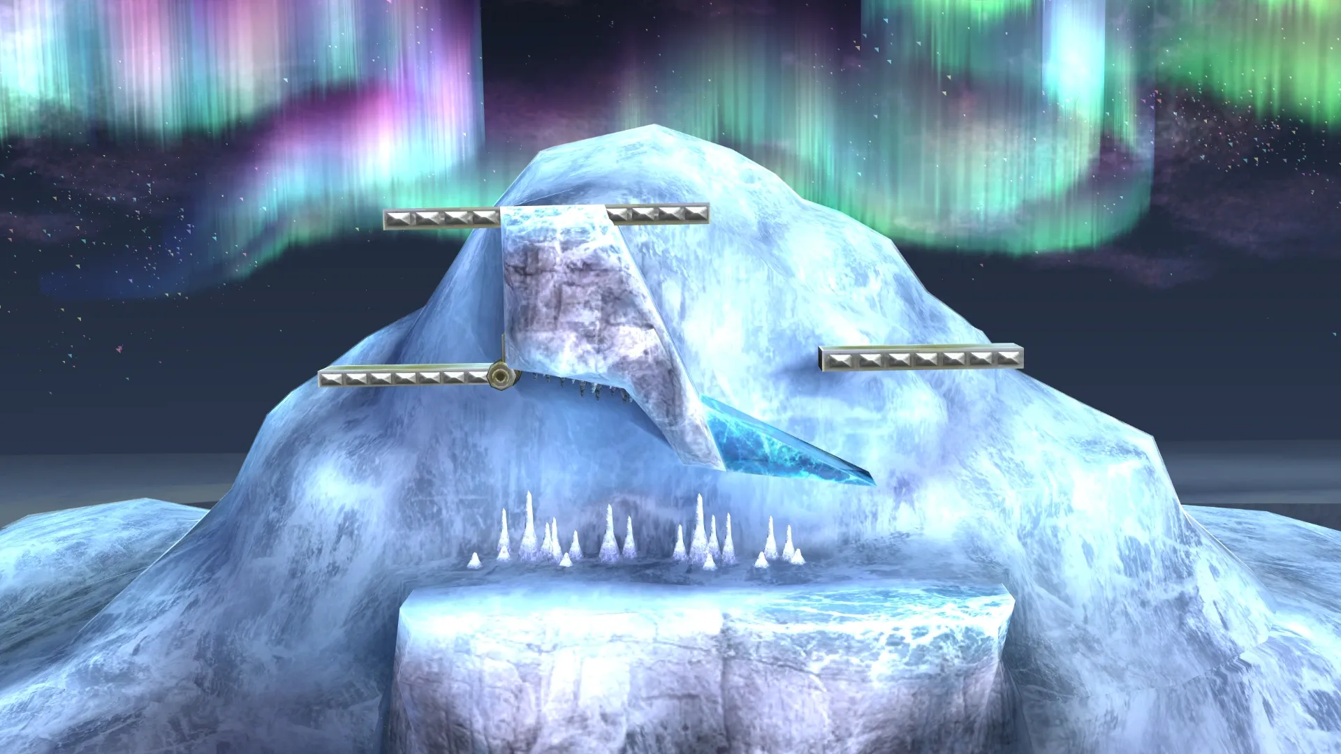 Screenshot of the Summit stage for Super Smash Bros. Brawl, the end result of the concept.