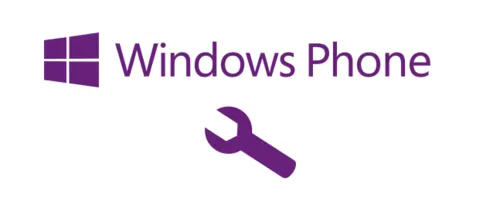 Windows Phone with a tool icon.