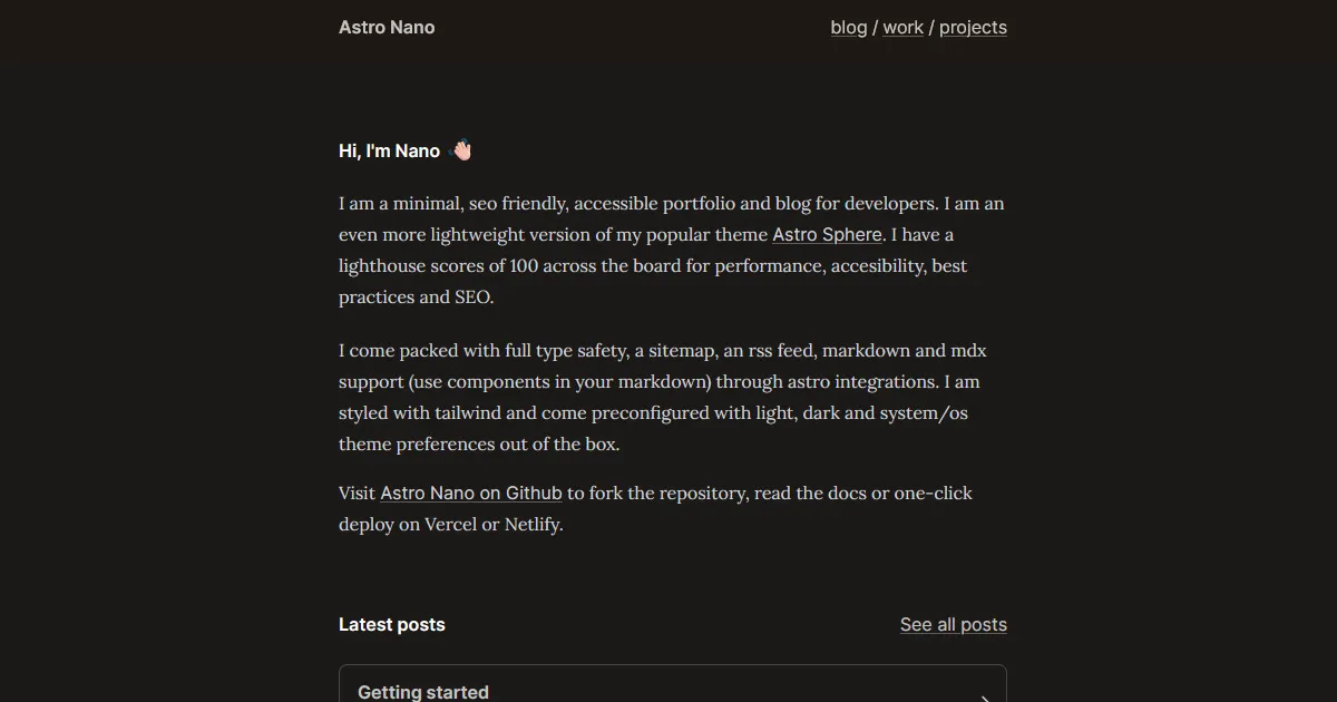 Astro Nano theme.