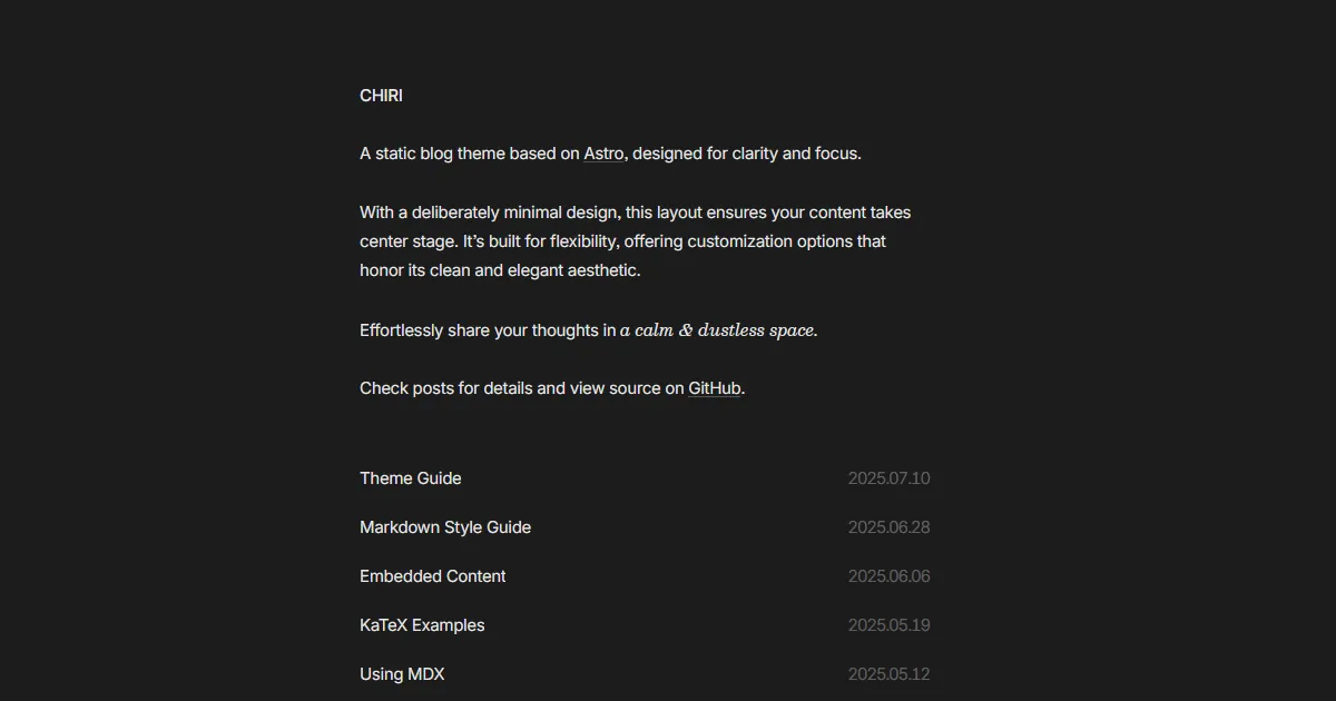 Chiri Astro theme.