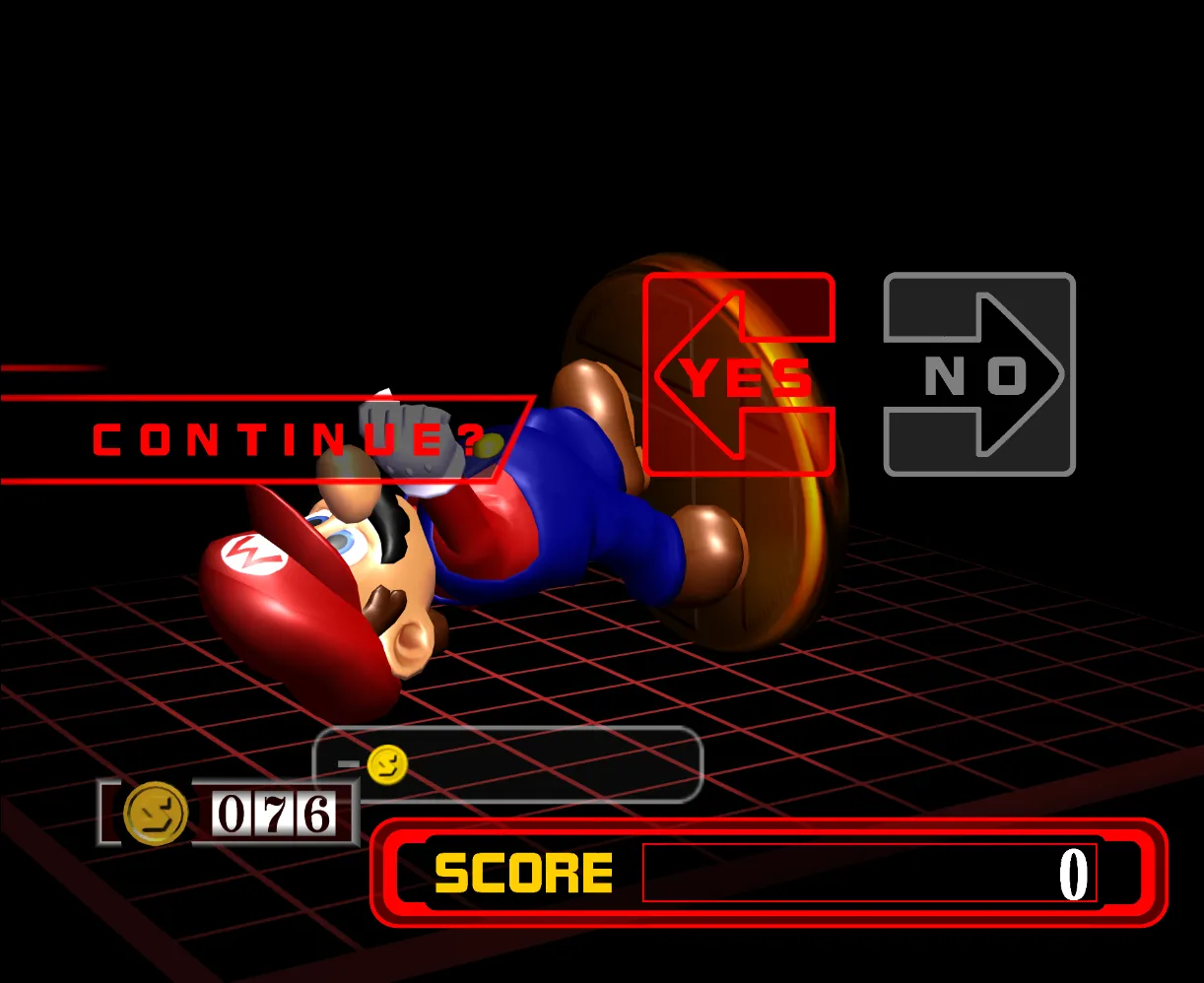 Continue screenshot from Melee using Mario in Classic Mode.