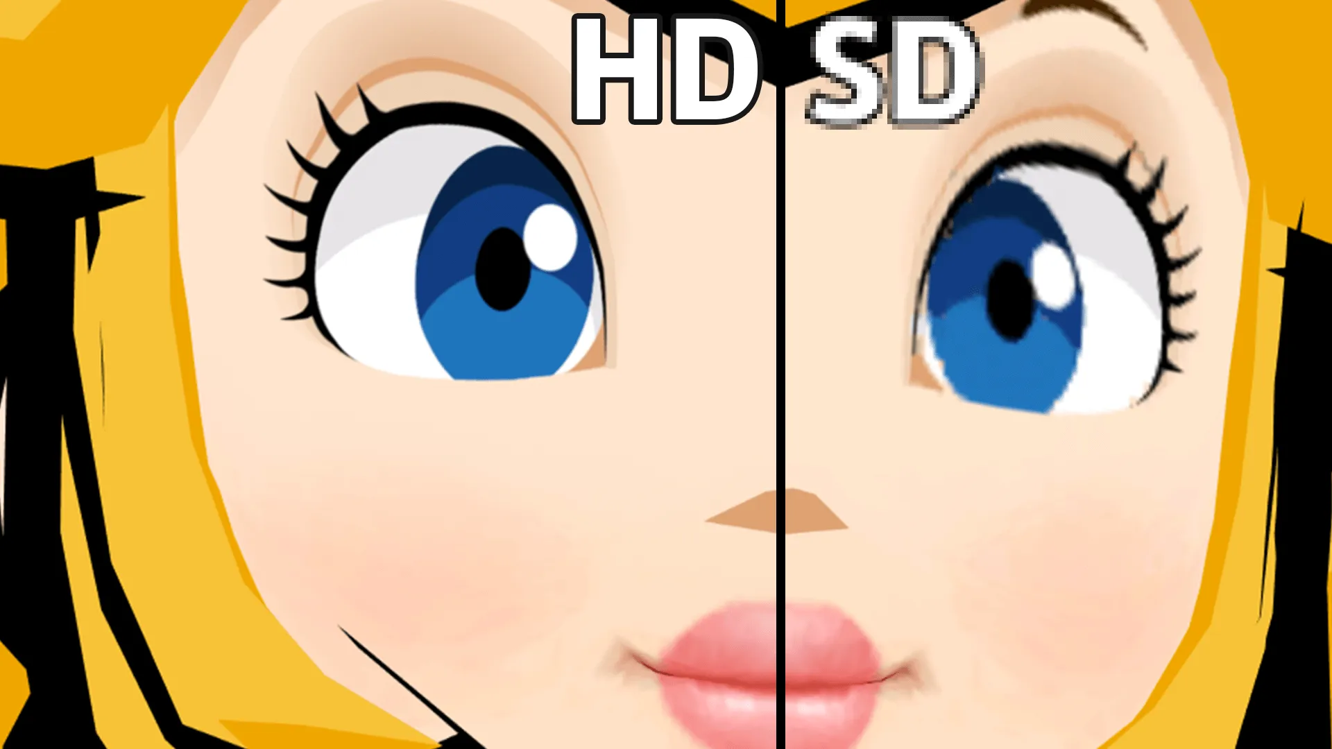 Comparing HD and SD texture quality.