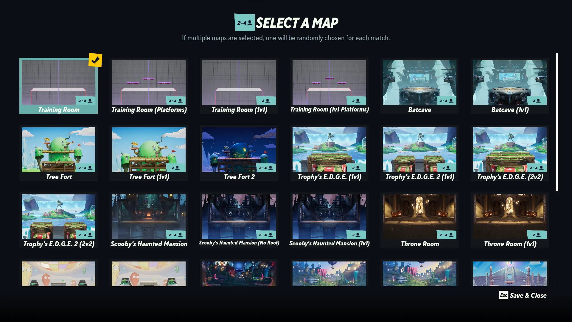 Stage Selection Screen from MultiVersus.