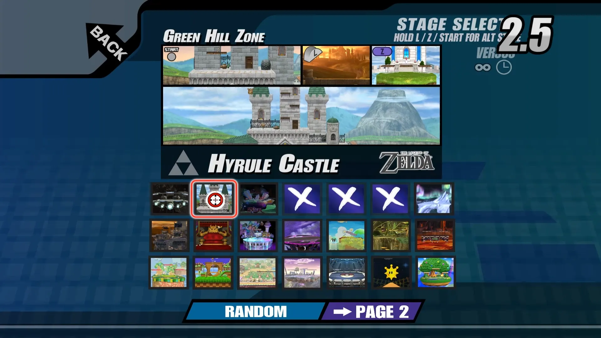 Stage Selection Screen from Legacy TE, a Project M mod.