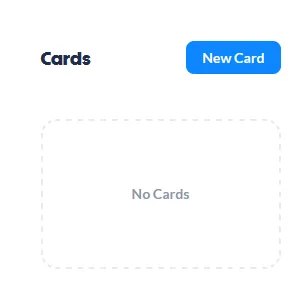 New card interface screenshot.