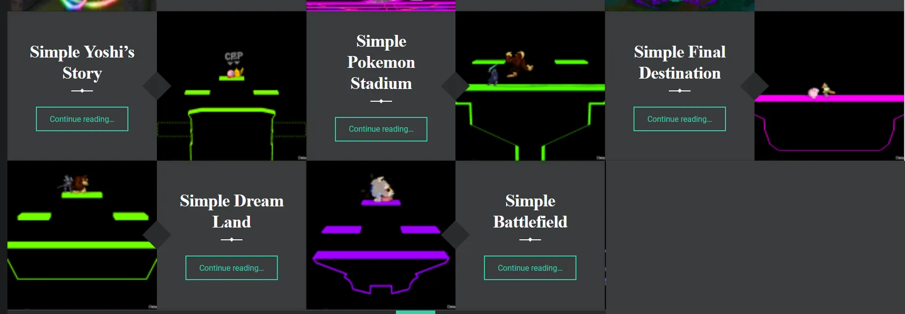 Screenshot of the simple stages preview pictures.