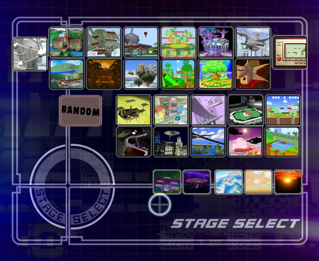 Stage Selection Screen from Super Smash Bros. Melee.