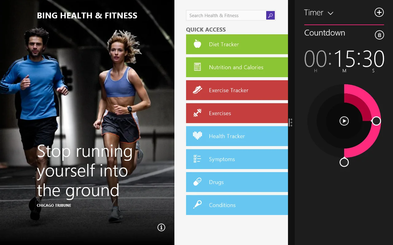 Bing health and fitness