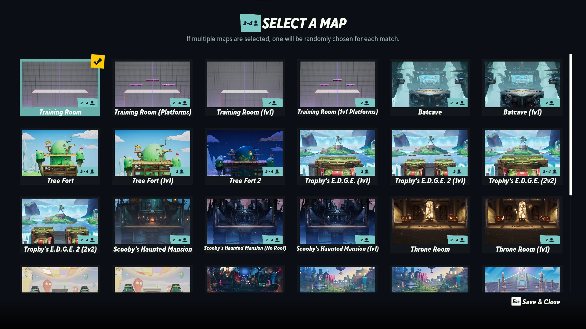 Stage Selection Screen from MultiVersus.