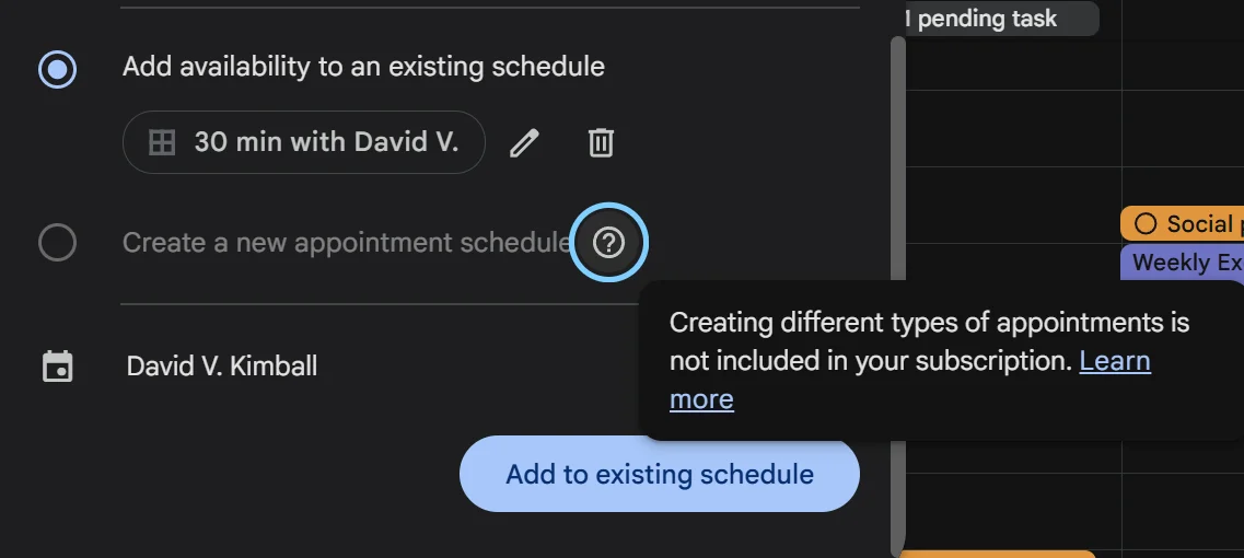 Google Workspace complaining we don't have the right subscription