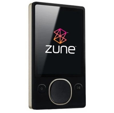 Microsoft Zune 120GB media player, black with the Zune logo on screen